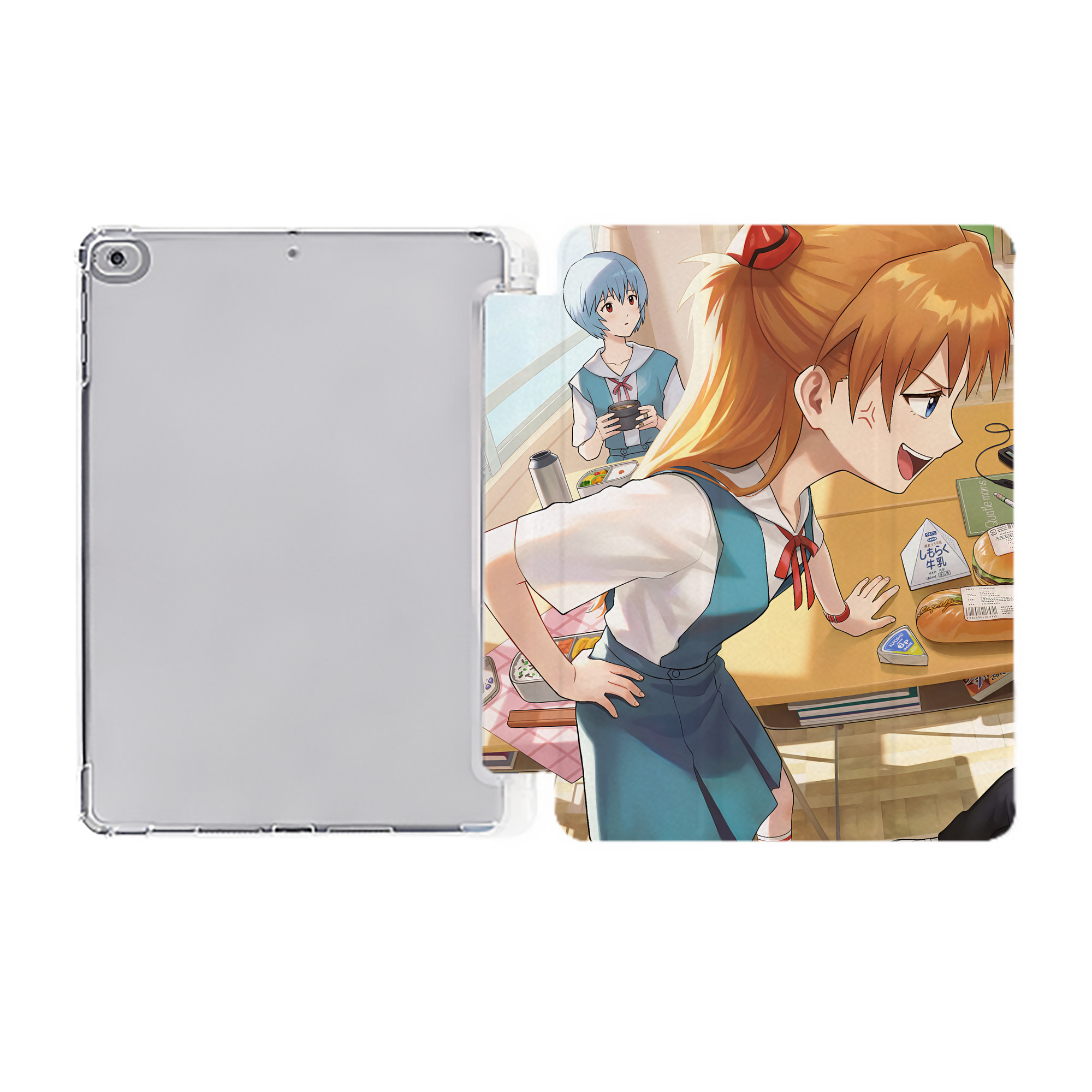 （画像用） EVA 新世紀エヴァンゲリオン IPad ケース ペン収納付き 三つ折りスタンド PUレザー×シリコン 対応機種9.5/10.5/10.9インチ